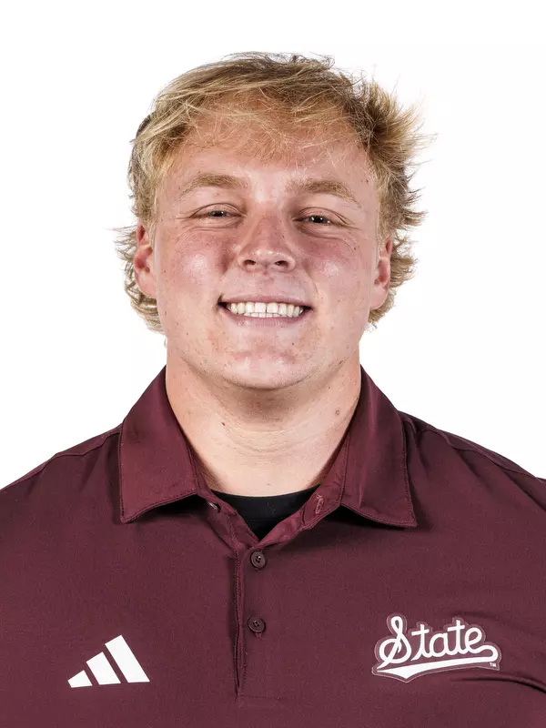 STARKVILLE, MS - August 19, 2025 - Mississippi State Thrower Tyler Mason headshot taken at the Holliman Athletic Center at Mississippi State University in Starkville, MS. Photo By Mike Mattina