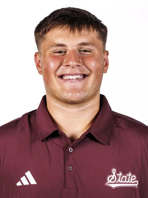STARKVILLE, MS - August 19, 2025 - Thomas Matlock headshot taken at the Holliman Athletic Center at Mississippi State University in Starkville, MS. Photo By Mike Mattina