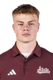 STARKVILLE, MS - August 19, 2025 - Tuomas Narhi headshot taken at the Holliman Athletic Center at Mississippi State University in Starkville, MS. Photo By Mike Mattina