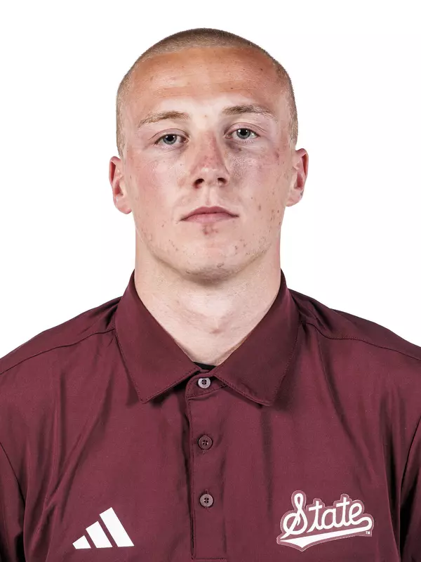 STARKVILLE, MS - August 19, 2025 - Harry Ross-Hughes headshot taken at the Holliman Athletic Center at Mississippi State University in Starkville, MS. Photo By Mike Mattina