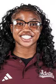 STARKVILLE, MS - August 19, 2025 - Mississippi State Sprinter Kyndall Sessom headshot taken at the Holliman Athletic Center at Mississippi State University in Starkville, MS. Photo By Mike Mattina