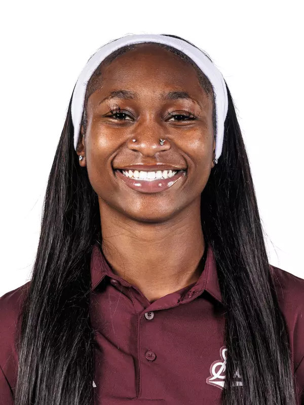 STARKVILLE, MS - August 19, 2025 - Mississippi State Hurdler Jessicka Woods headshot taken at the Holliman Athletic Center at Mississippi State University in Starkville, MS. Photo By Mike Mattina