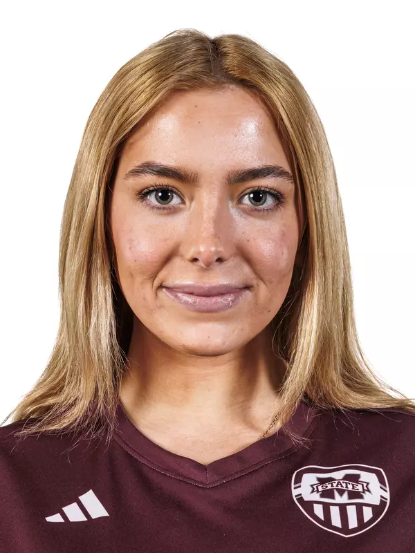 STARKVILLE, MS - January 13, 2026 - Mississippi State Midfielder/Forward Ava Nucci (#14) headshot taken at the Holliman Athletic Center at Mississippi State University in Starkville, MS. Photo By Mike Mattina