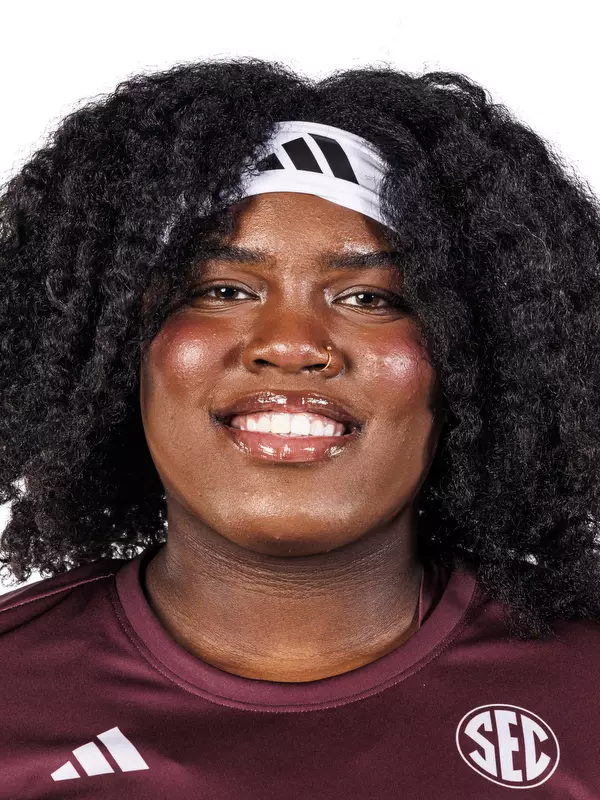 STARKVILLE, MS - October 21, 2026 - Mississippi State Thrower Jewel Giles during 2026-2027 Track & Field Production Day at the Holliman Athletic Center at Mississippi State University in Starkville, MS. Photo By Mike Mattina