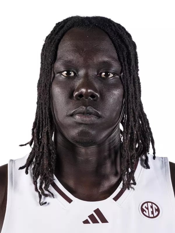 STARKVILLE, MS - June 25, 2026 - Mississippi State Center Gai Chol (#34) headshot taken at the Holliman Athletic Center at Mississippi State University in Starkville, MS. Photo By Mike Mattina