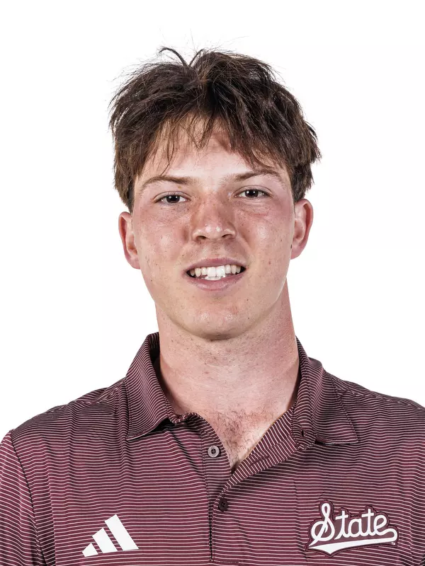 STARKVILLE, MS - August 18, 2026 - Mississippi State's Finn Burkholder during 2026-2027 Men’s Golf Production Day at the Holliman Athletic Center at Mississippi State University in Starkville, MS. Photo By Mike Mattina