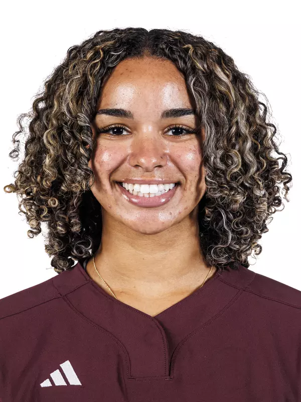 STARKVILLE, MS - August 24, 2026 - Mississippi State Outfielder Destiny Harris (#3) headshot taken at the Holliman Athletic Center at Mississippi State University in Starkville, MS. Photo By Mike Mattina