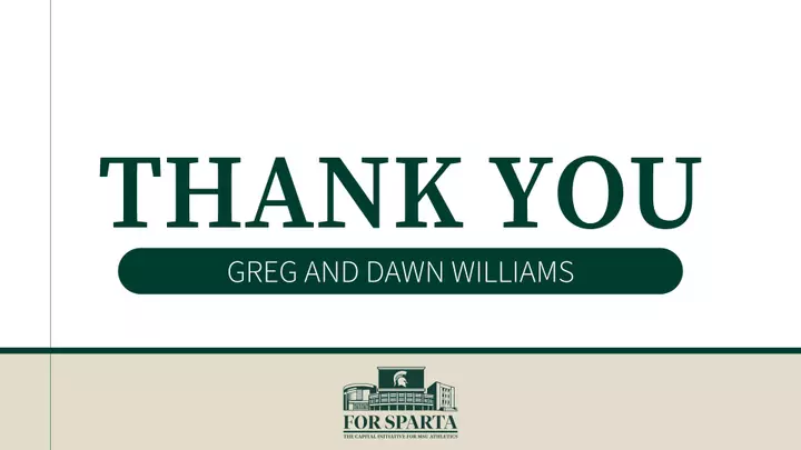 For Sparta Thank you Greg and Dawn Williams Thumbnail