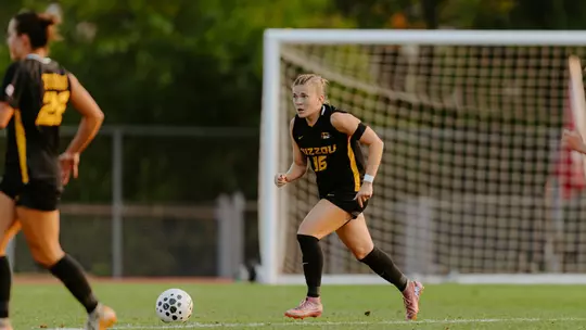 Jessica Larson during Mizzou soccer's game against Illinois on September 4, 2025.