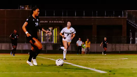 Mizzou soccer senior Bella Carrillo during the team's match against Mississippi State on Friday, September 26, 2025.