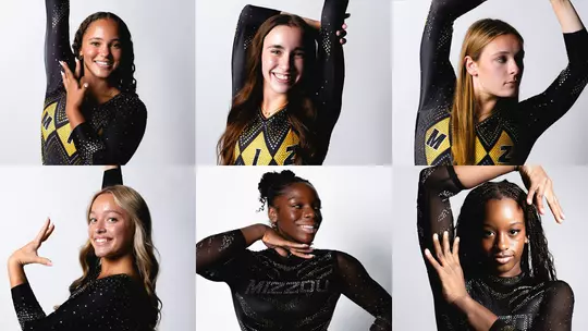 The six signees joining the Mizzou gymnastics program after officially joining on National Signing Day on Nov. 12, 2025.