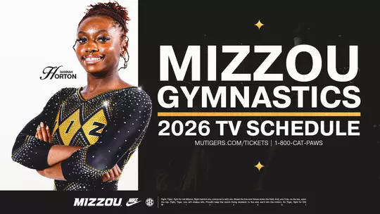 Mizzou gymnastics' TV schedule for its 2026 slate.