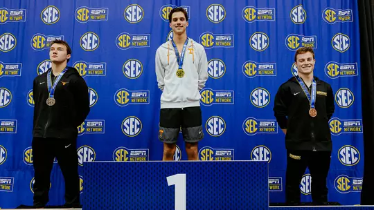 2026 SEC S&D Championships Men's 1-Meter Podium