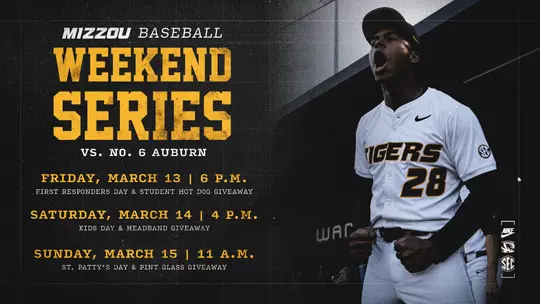 Mizzou Baseball vs. No. 6 Auburn March 2026