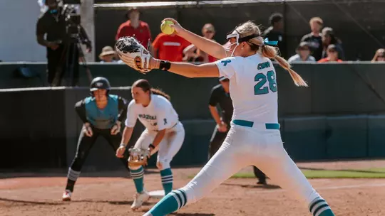 Abby Carr pitches against Georgia in Athens