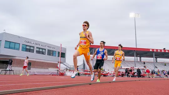 Sophomore Joesph Bariola finishes in first in the 800m at the Big Red Classic on April 18, 2026.