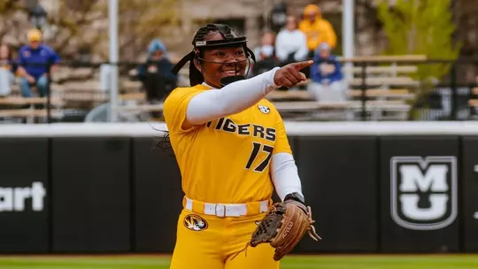 Cierra Harrison Celebrates a Strikeout against LSU
