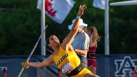 Valentina Barrios claims the javelin title at the SEC Outdoor Championships.