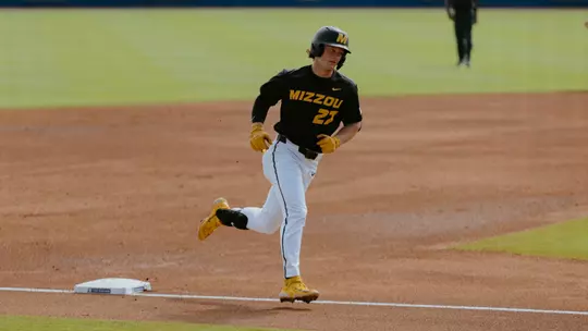 Kam Durnin rounds third base after a home run at the SEC Tournament versus No. 16 Mississippi State on May 20, 2026