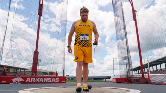 Sam Innes competes in the hammer throw at the NCAA West Regional Championships.