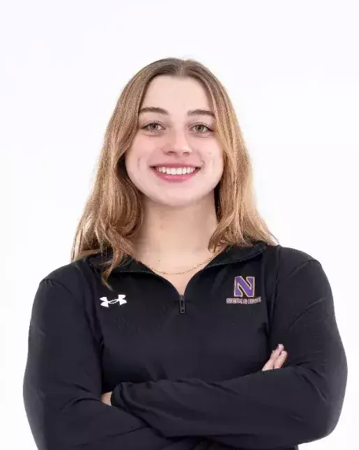 September 12, 2024, Evanston, IL: Members of the Northwestern Swimming and Diving team pose for photos as part of Internal Media Days at Norris Aquatic Center in Evanston, IL on Thursday, September 12, 2024. (Photo by Ryan Kuttler/Northwestern Athletics)