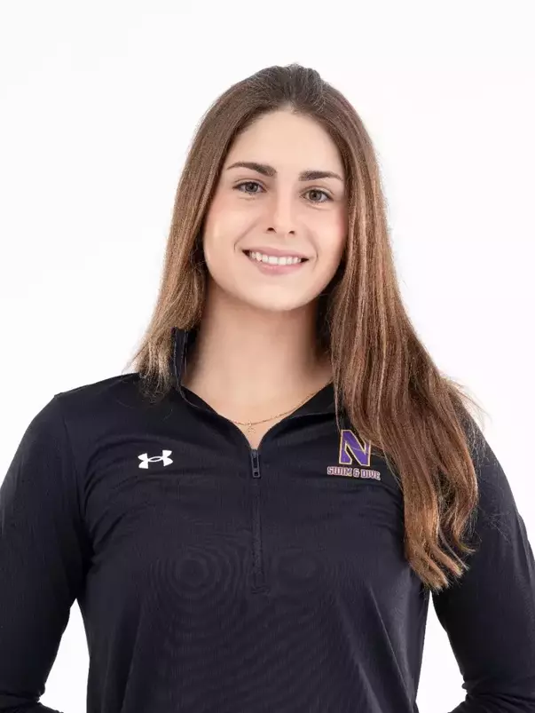 September 12, 2024, Evanston, IL: Members of the Northwestern Swimming and Diving team pose for photos as part of Internal Media Days at Norris Aquatic Center in Evanston, IL on Thursday, September 12, 2024. (Photo by Ryan Kuttler/Northwestern Athletics)