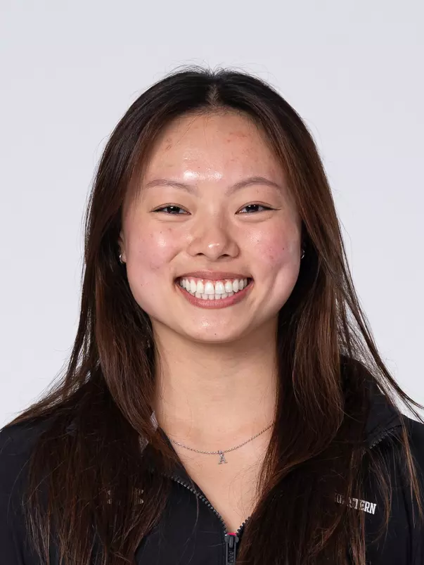 September 10, 2025, Evanston, IL: Members of the Northwestern Swimming and Diving team pose for photos as part of Internal Media Days at Patten Gymnasium in Evanston, IL on Wednesday, September 10, 2025. (Photo by Charlotte Gottfried/Northwestern Athletics)