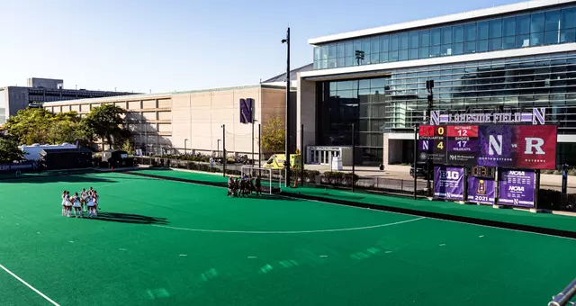October 4, 2024, Evanston, IL: A game between Northwestern Field Hockey and Rutgers at Lakeside Field in Evanston, IL on Friday, October 4, 2024. (Photo by Ryan Kuttler/Northwestern Athletics)