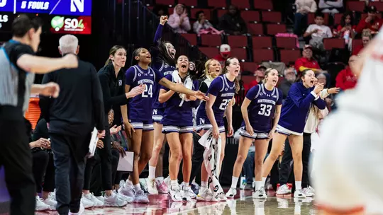 Women's Basketball Team Bench Celebration
