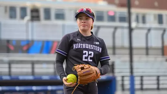 March 28, 2023, Chicago, IL: A game between Northwestern Softball and DePaul University at Cacciatore Stadium in Chicago, Illinois, Tuesday, March 28, 2023. (Photo by Ryan Kuttler/Northwestern Athletics)