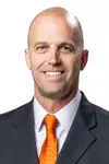 Image of Oklahoma State Cowboy Basketball Head Coach Steve Lutz Taken, Wednesday, April 3, 2024, Orange Power Studios, Stillwater, OK. Bruce Waterfield/OSU Athletics