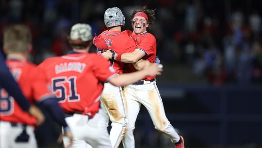 Image related to Ross’ Walk-Off Lifts Baseball Over No. 22 Mississippi State In 12 Innings