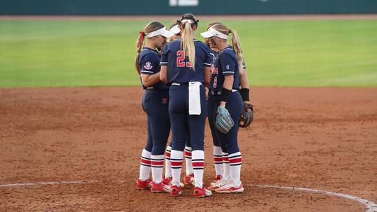 Image related to Miscues Costly as Softball Drops Series Opener at No. 7 Texas A&M