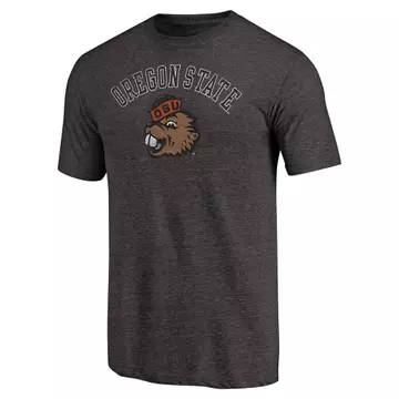 Men's Black Oregon State Beavers Vault Arch Over Logo Tri-Blend T-Shirt