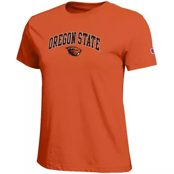 Women's Champion Orange Oregon State Beavers Arched Over Logo T-Shirt