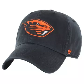 Unisex '47 Black Oregon State Beavers Mascot Clean Up Adjustable Hat