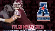 Football's Matakevich, Jahad Thomas Earn American Weekly Honors
