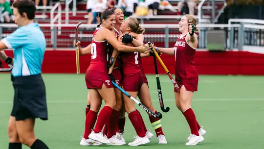 Temple huddle after goal