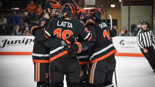 Men's Hockey Celebrating At Bowling Green