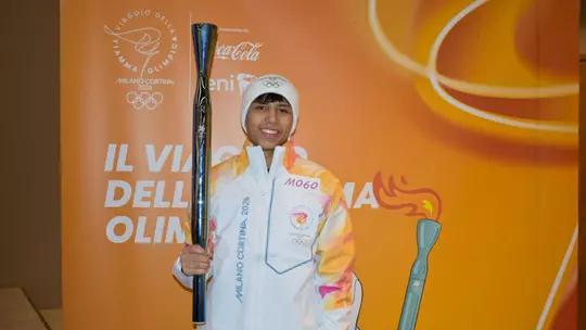 Dale O'Blia serves as a torchbearer at Milano Cortina 2026 Olympics