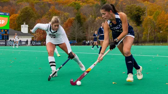 Jule Hoefer Controls the ball against UConn