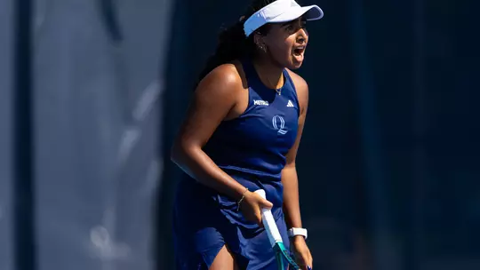 Anagha Shankar screaming after point against New Haven (Sept. 11, 2026 in Hamden, CT)