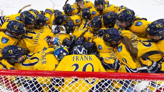 WIH in Group Huddle Before Playing SLU (11.7.25 in Hamden, CT)