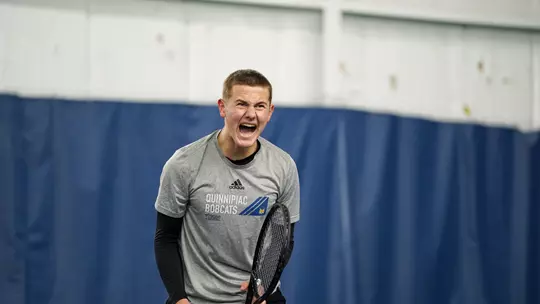 Carl Sjoholm Yelling After Winning a Set Against Illinois State (2.20.26 in North Haven, CT)