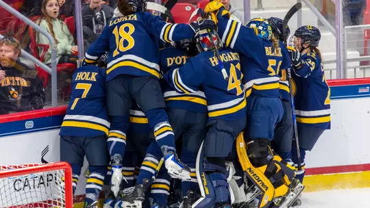 Women's Ice Hockey Celebrates OT Win Against Princeton (3.6.26 in Lake Placid, NY)