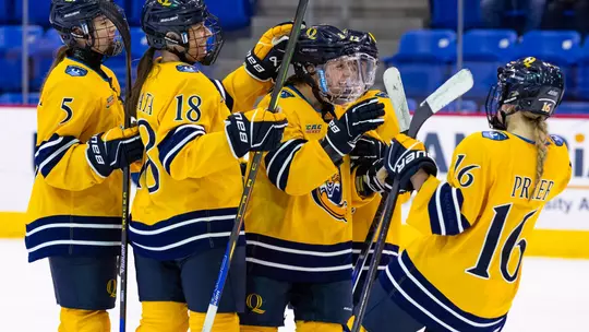 Kahlen Lamarche Celebrates with Girls After Goal Against Brown (3.1.26 in Hamden, CT)