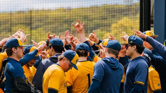 Baseball Team Huddle Pre Game vs Fairfield (May 2)