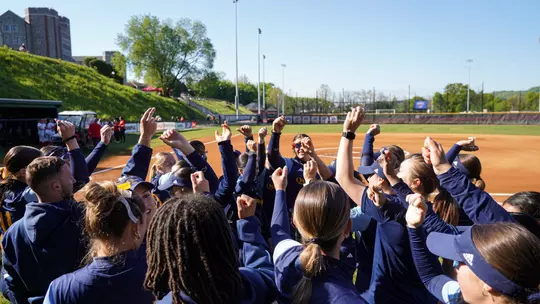 Softball Pregame Huddle vs Fairfield in MAAC Tournament (May 8, 2026 in Poughkeepsie, NY)