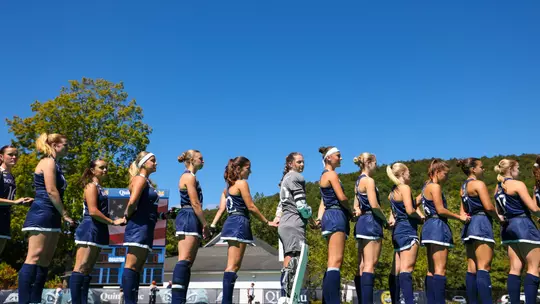 Field Hockey Standing During National Anthem Against Bucknell (August 31, 2025 in Hamden, Conn.)