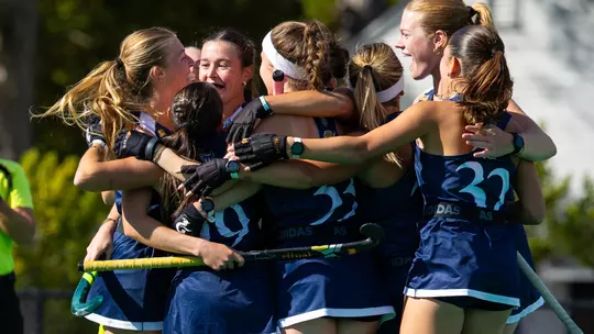 Field Hockey Celebrating Goal Against Villanova (Oct. 17, 2025 in Hamden, Conn.)